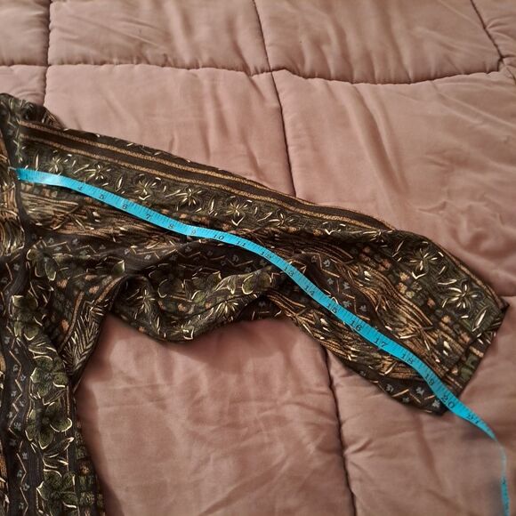 Just My Size Top Women's 22W/24W Green Asian Earthy Bohemian Evening Formal Y2K - Picture 8 of 9